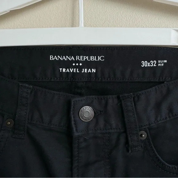 Bananas Republic Men’s Slim Fit Travel Black Stretch Cotton Jeans Size 30x32 - Picture 5 of 7